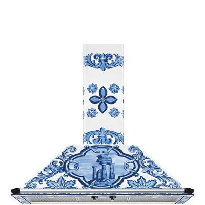 Smeg x Dolce&Gabbana - Okap przyścienny Victoria KT90DGME Blu Mediterraneo